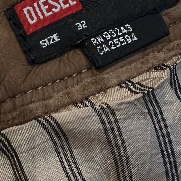 Diesel “Industry Division” Distressed Brown Leather Pants - Picture 8 of 13